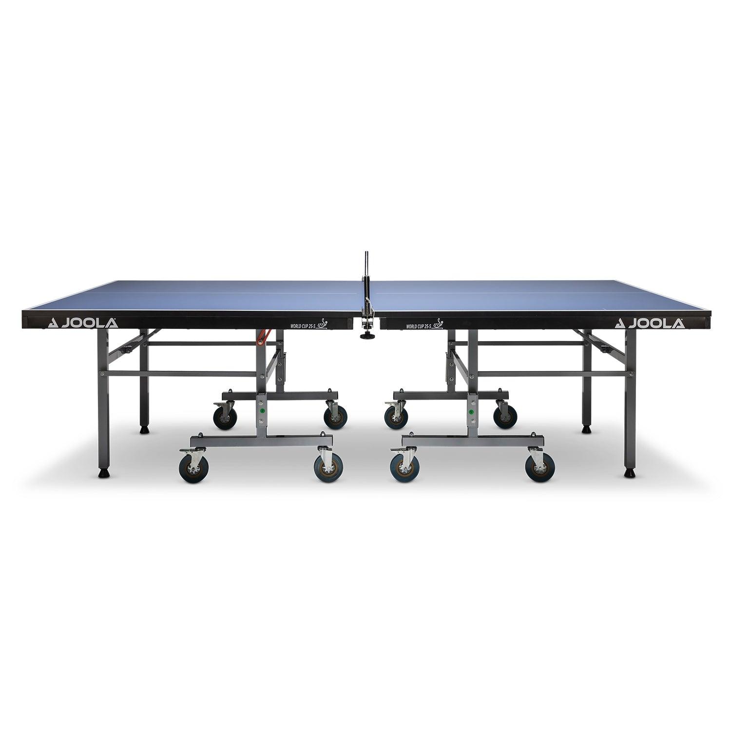 Rückansicht des JOOLA Tischtennisplatte WORLD CUP 25-S ITTF, mit Sicht auf die Materialbeschaffenheit.