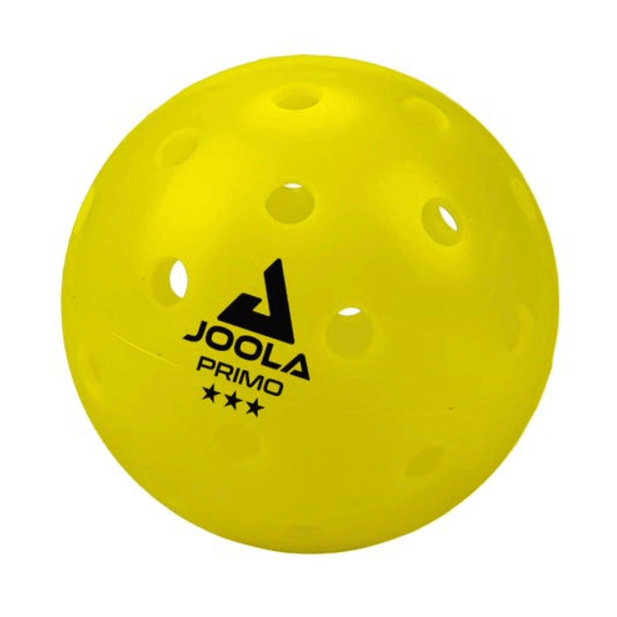 Detailaufnahme des JOOLA Primo Pickleball Ball, zeigt die Oberfläche und Struktur.