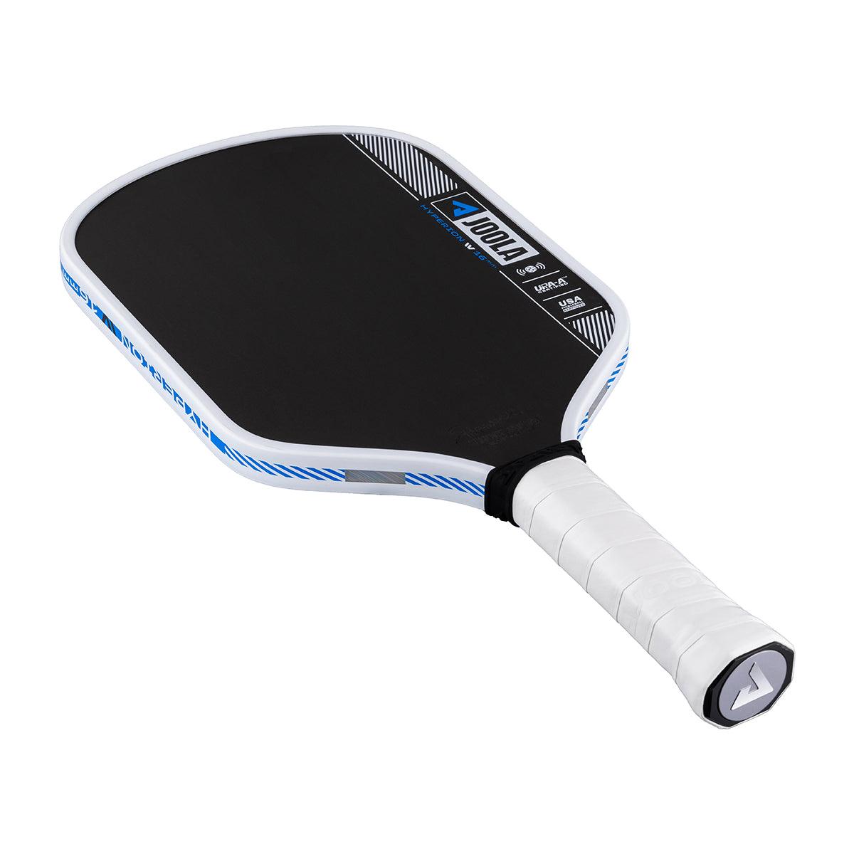 Pickleball-Schläger mit schwarzer Schlagfläche und weißem Griff.
