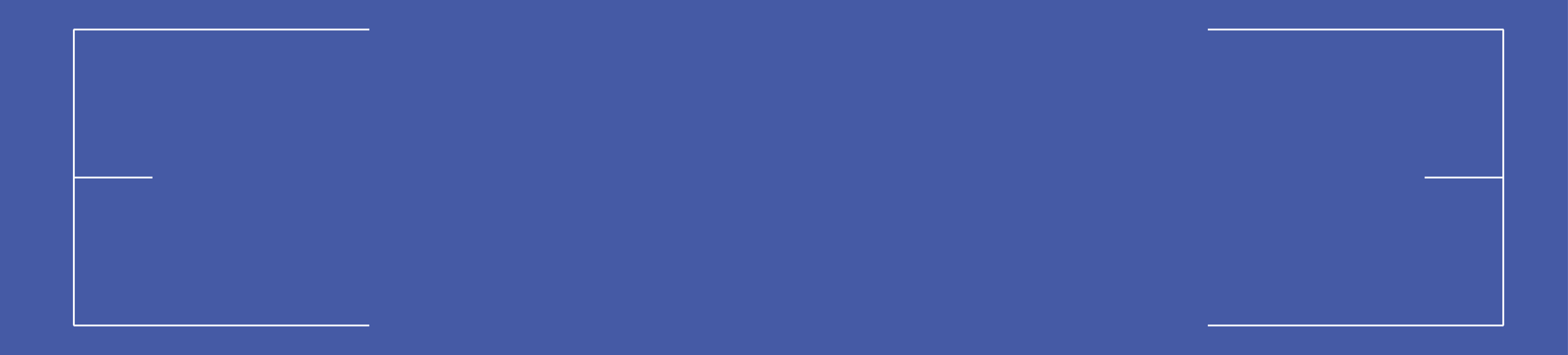 Blauer Hintergrund mit weißem, rechteckigem Rahmen und Linien, die eine Kameraansicht andeuten.