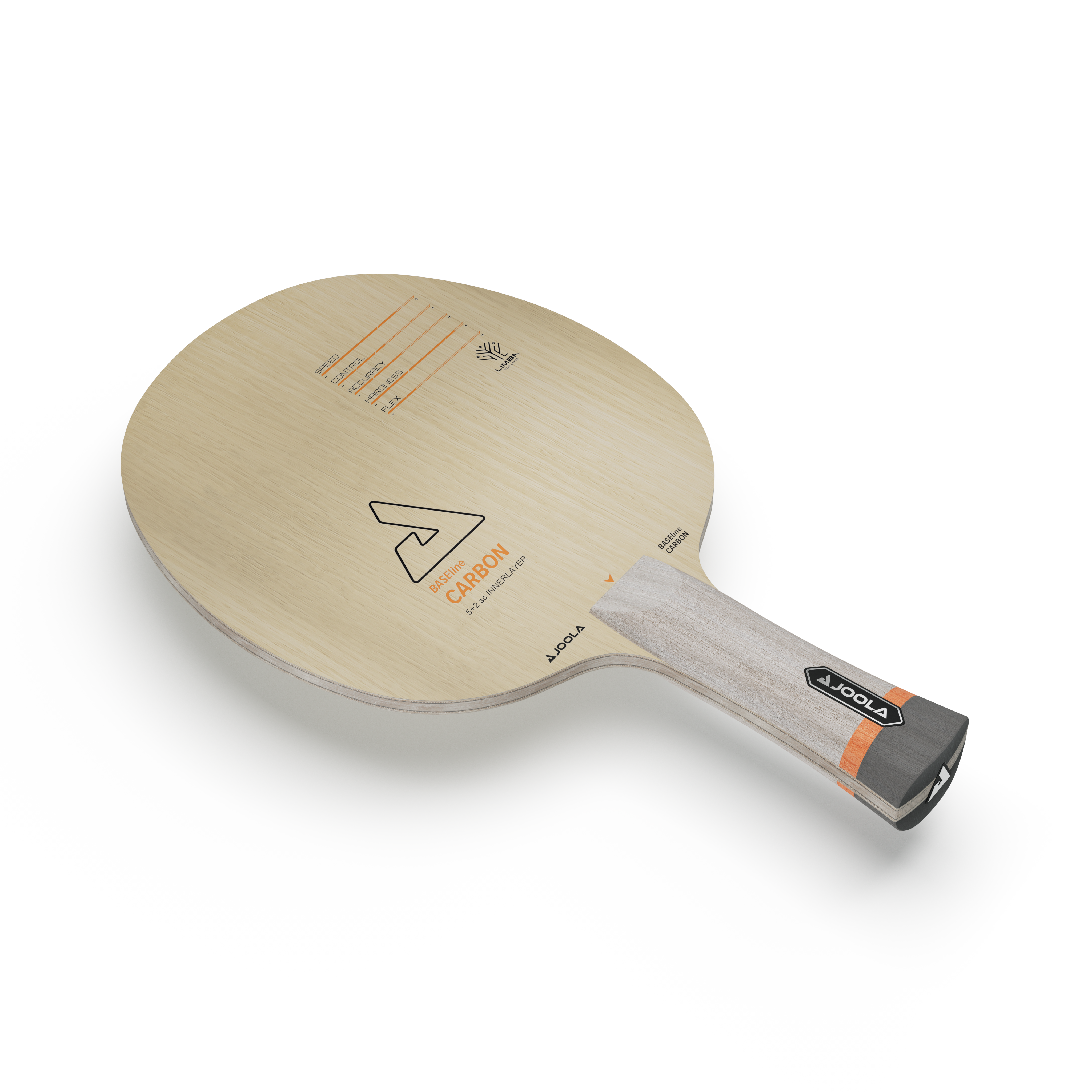 Tischtennis Holz BASEline CARBON in seitlicher Ansicht von oben