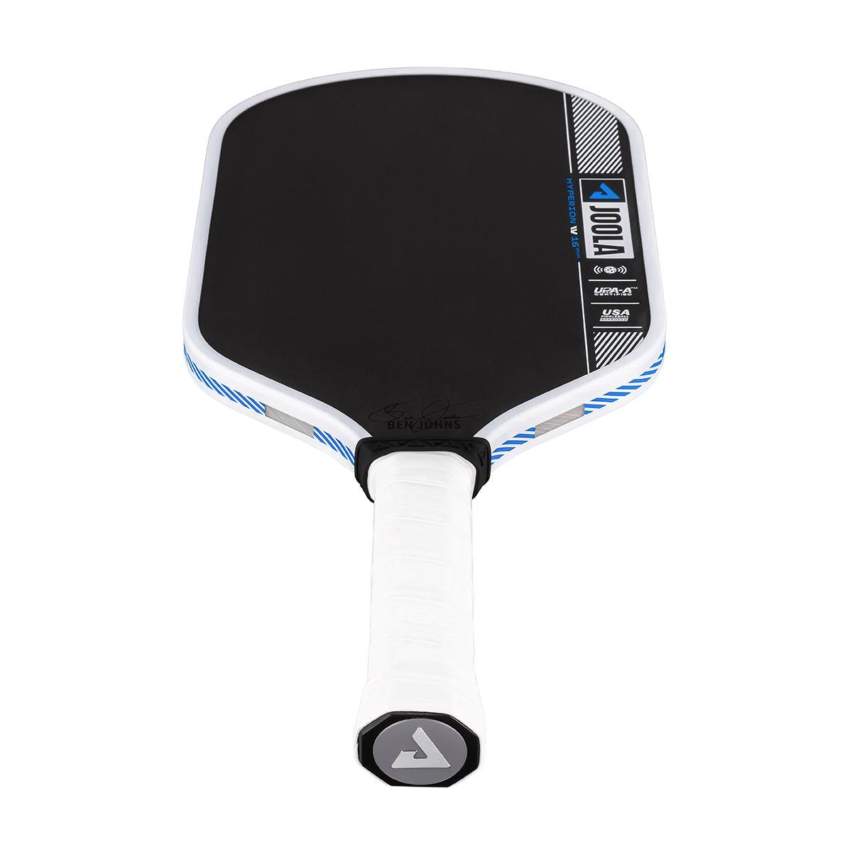 Pickleball-Schläger mit schwarzer Schlagfläche und weißem Griff, Marke JOOLA.