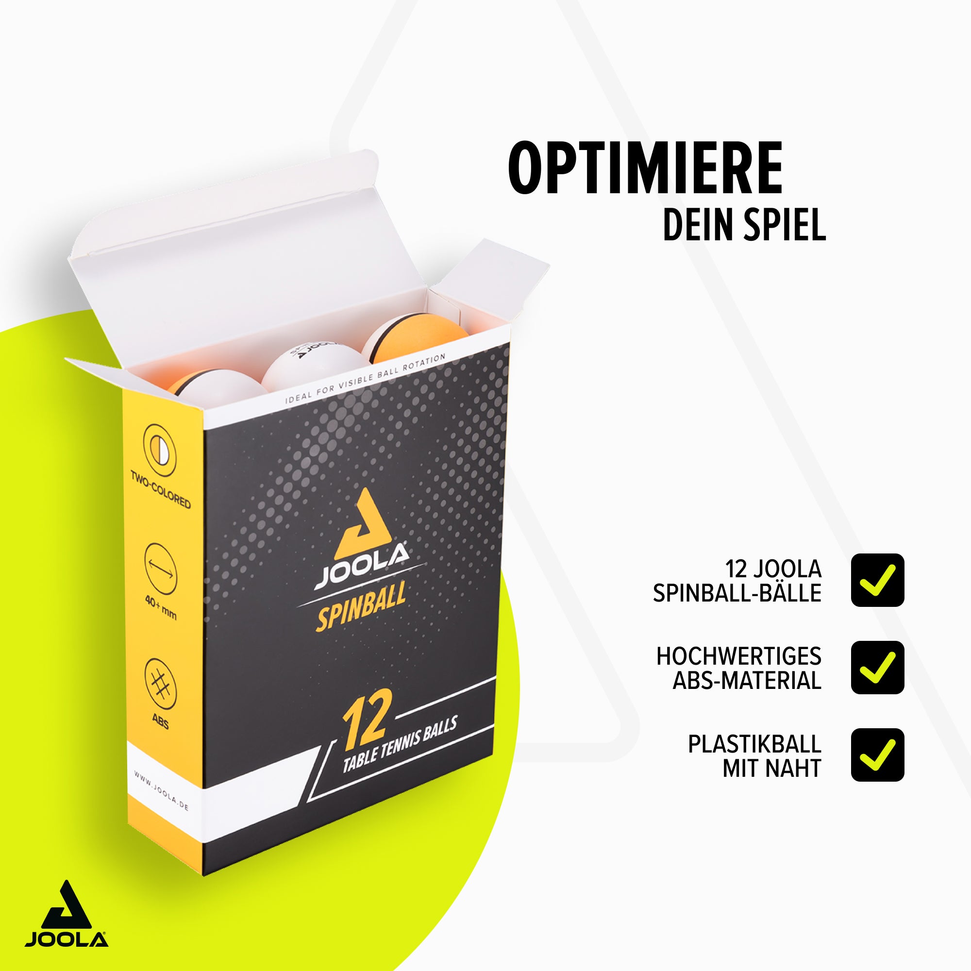 JOOLA Table Tennis Ball Spinball 12-Pack 