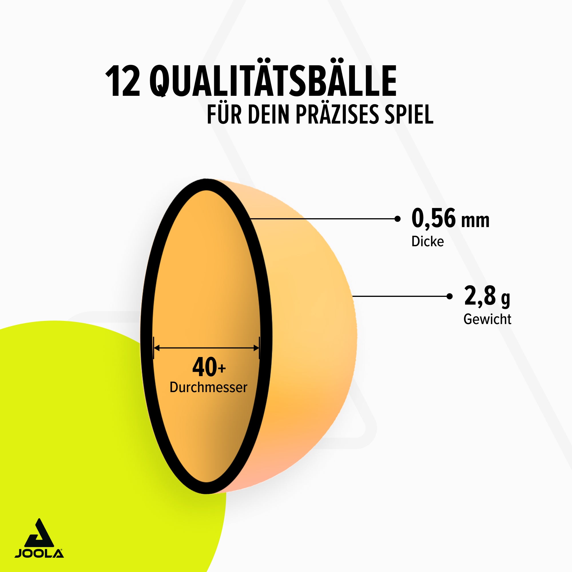 JOOLA Table Tennis Ball Spinball 12-Pack 